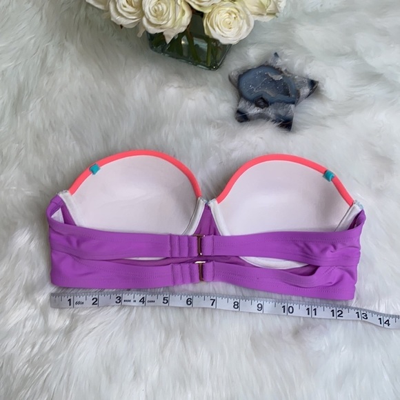 Exhilaration Colorblock Neon strapless Bikini Top Size M - Picture 2 of 5